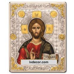Икона Сребро 925 - Исус от Казан - Пантократор 12x15 cm