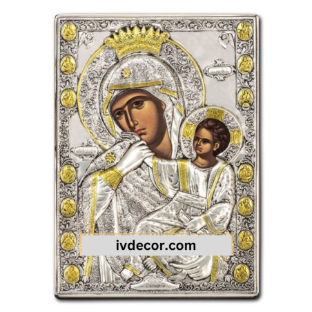 
     Икона Сребро 925 - Богородица Парамития - Утешителка 12x17 cm