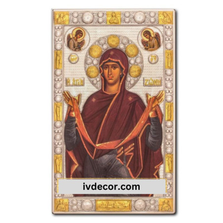 
     Икона Сребро 925 - Честния пояс на Пресвета Богородица 26x43 cm