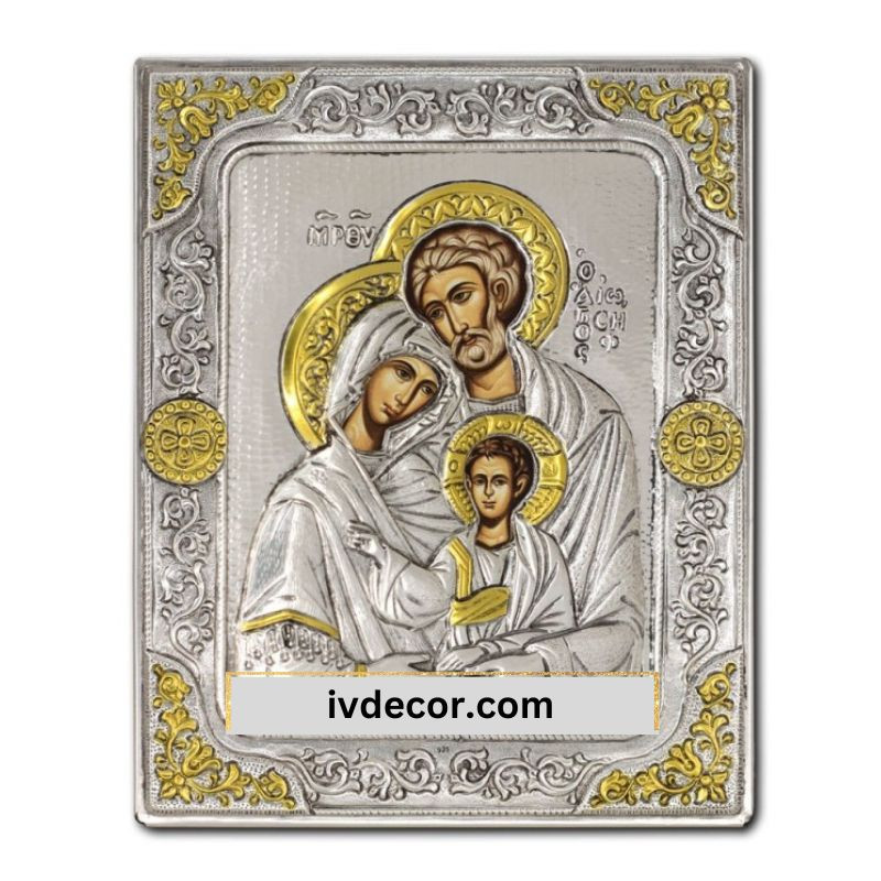 Икона Сребро 925 - Светото Семейство 15x19 cm