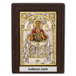 Икона Сребро 925 - Богородица Целебен извор 17X24 cm