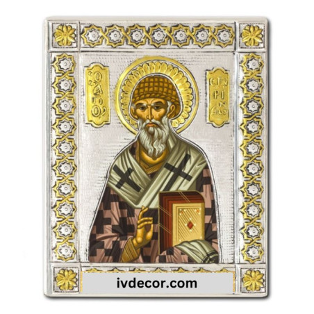 
     Икона Сребро 925 - Свети Спиридон 15x19 cm