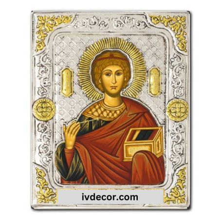 
     Икона Сребро 925 - Свети Пантелеймон 15x19 cm