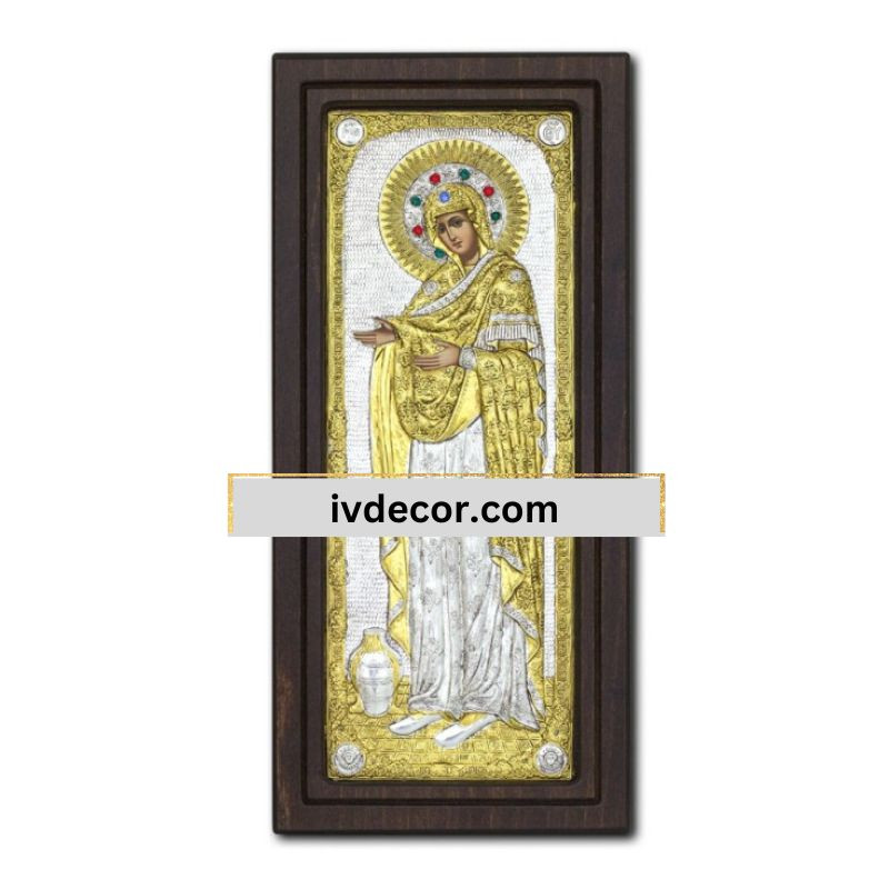 Икона Сребро 925 - Богородица Геронтиса 14x31 cm