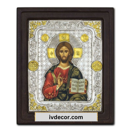 
     Икона Сребро 925 - Исус от Казан - Пантократор 21x25 cm