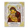 Икона Сребро 925 - Богородица Сладка Целувка 15x19 cm
