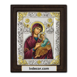 Икона Сребро 925 - Богородица Амолинтос 21x25 cm