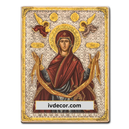 
     Икона Сребро 925 - Честния пояс на Пресвета Богородица 19X26 cm