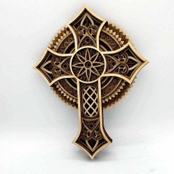 Християнски кръст (келтски) многослоен 30x22 см