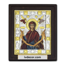 Икона Сребро 925 - Честния пояс на Пресвета Богородица 21x25 cm