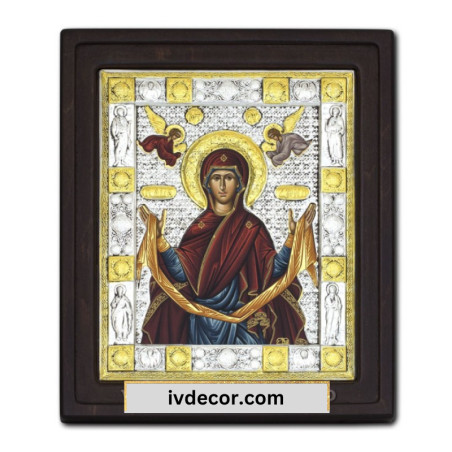 
     Икона Сребро 925 - Честния пояс на Пресвета Богородица 21x25 cm