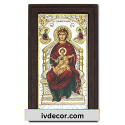 Икона Сребро 925 - Богородица на престола 21x36 cm