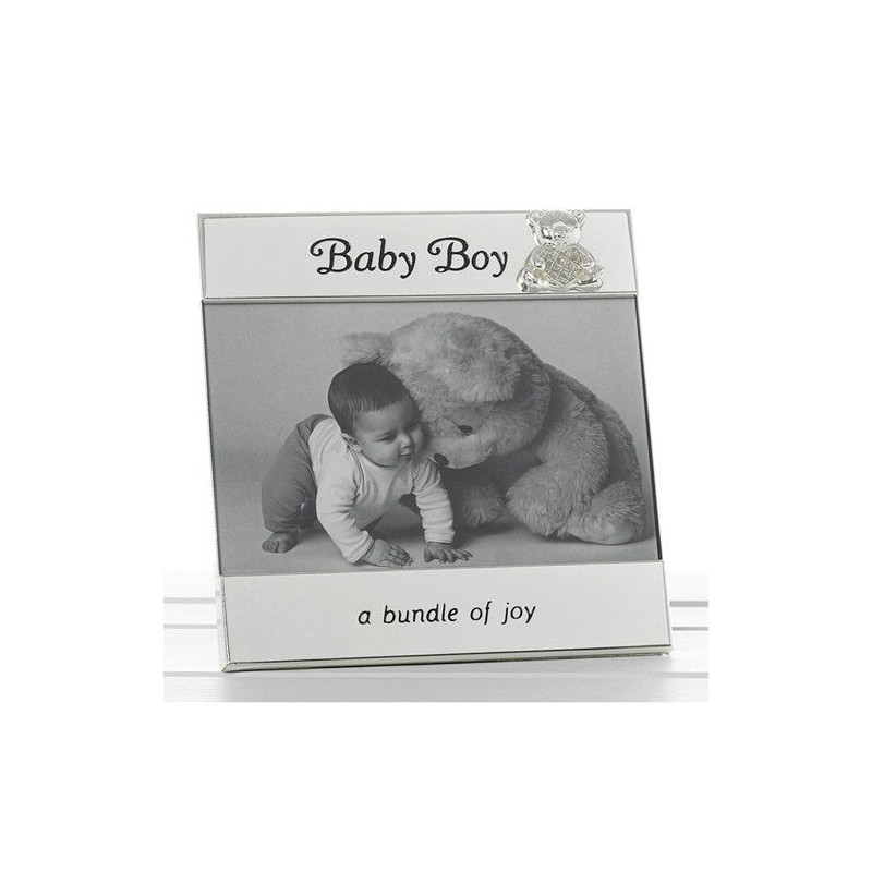 Rama foto argintata cu mesaj Baby Boy - 74038 - Cadouri Superbe