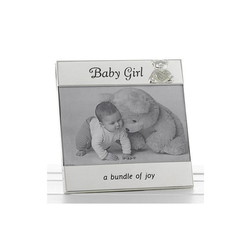 Rama foto argintata cu mesaj Baby Girl - 74039 - Cadouri Superbe