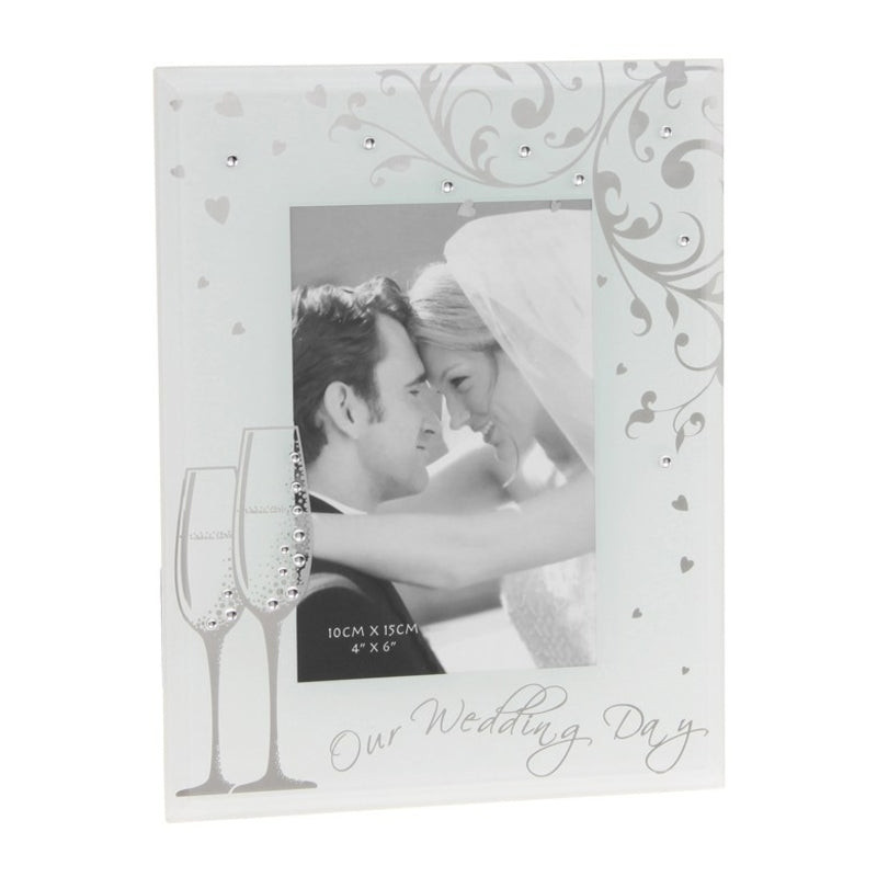 RAMA FOTO NUNTA - CU MOTIV PAHARE DE SAMPANIE - DS404815 - Cadouri Superbe