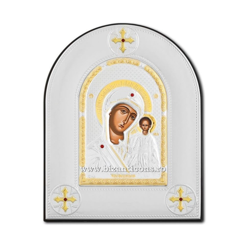 Сребърна икона – Богородица от Казан  Ag925 дърво
