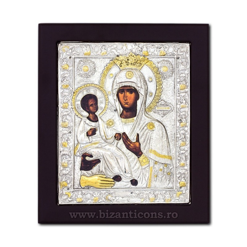 Сребърна икона - Богородица Троеручица 19x26 cm K104Ag-029