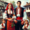 Рисуване по номера - БЪЛГАРСКО СЕМЕЙСТВО НА ПРАЗНИК 40х40 см.