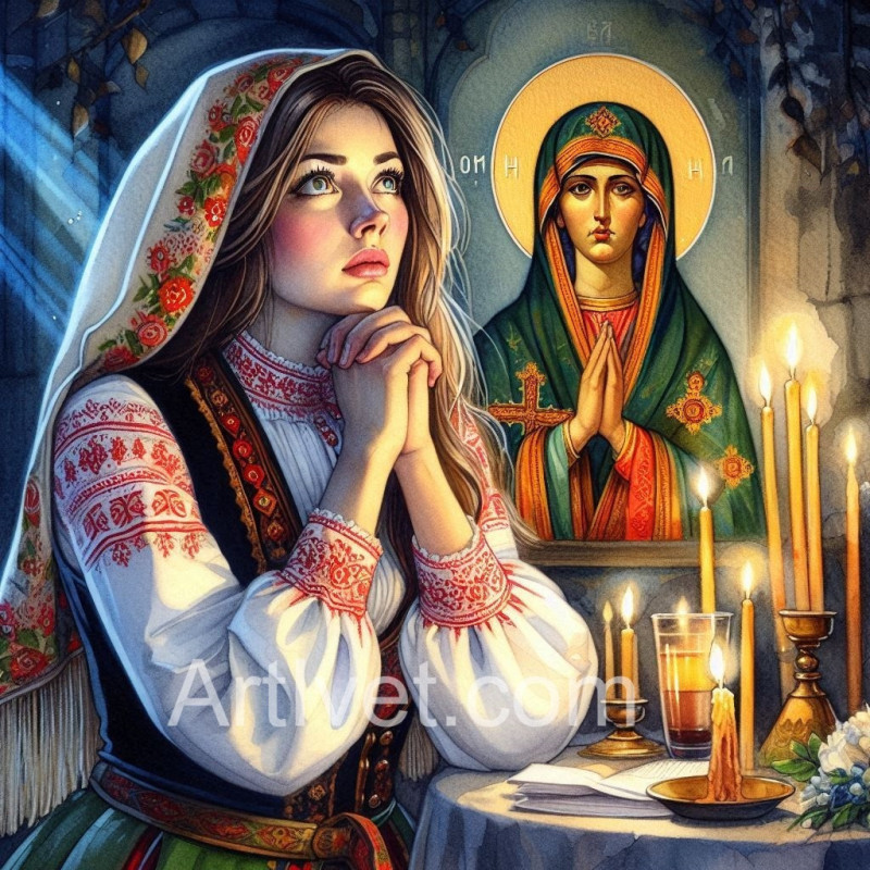 Рисуване по номера - СИЛАТА НА МОЛИТВАТА 40х40 см.