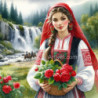 Рисуване по номера - БОЖАНА БЕРЕ ДИВИ РОЗИ 40х40 см.