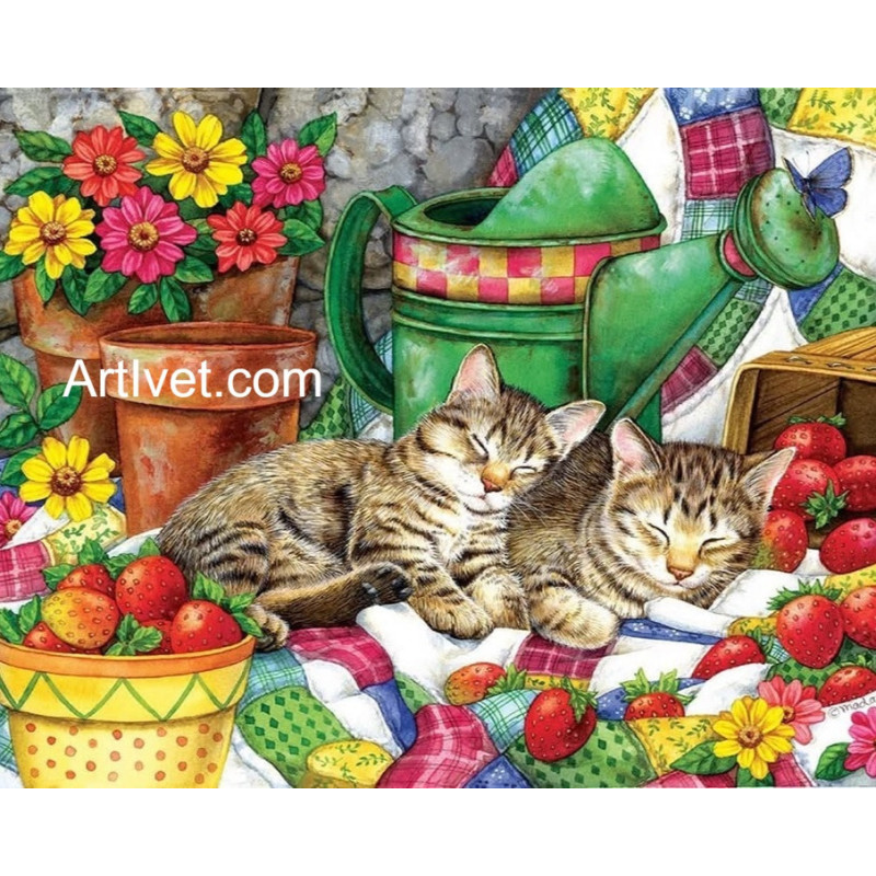 Рисуване по номера - ЗАСПАЛИ КОТЕТА