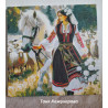 Рисуване по номера - АЛБЕНА - МОМИЧЕ С БЕЛИ БОЖУРИ 40х40 см.