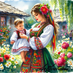 Рисуване по номера - МАЙЧИНА ЛЮЛКА 40х40 см.