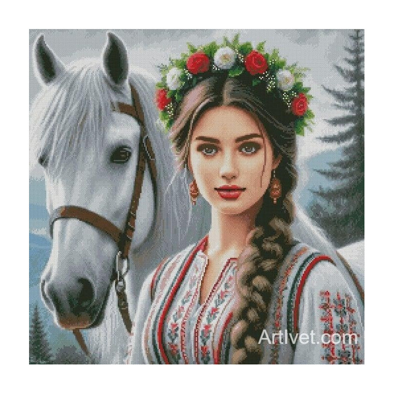 Гоблен ДЕВОЙКА С КОН