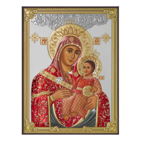
     Сребърна Икона - Богородица с младенец