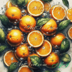 Рисуване по номера - ПОРТОКАЛОВА СВЕЖЕСТ 40х40 см.