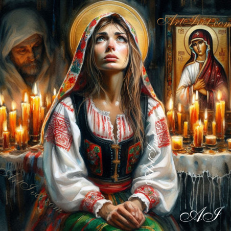 
     Рисуване по номера -  СВЯТА МОЛИТВА 40х40 см.