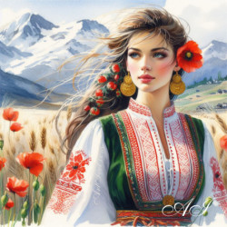 Рисуване по номера - КРАСЕНА И АЛЕНИЯ МАК 40х40 см.