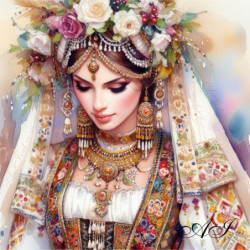 Рисуване по номера - НЕВЕСТА В БЯЛО 40х40 см.