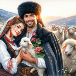 Рисуване по номера -СЪРЦЕТО НА ОВЧАРЯ  40х40 см.