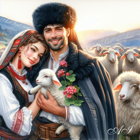 
     Рисуване по номера -СЪРЦЕТО НА ОВЧАРЯ  40х40 см.