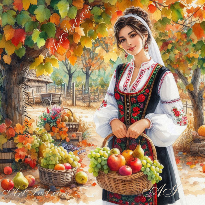 Рисуване по номера -ТОПЛА ЕСЕН 40х40 см.