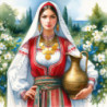 Рисуване по номера -  МАРИНА ОТИВА ЗА ВОДА 40х40 см.