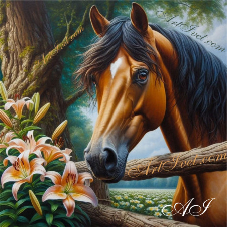 
     Рисуване по номера -КАФЯВ КОН 40х40 см.