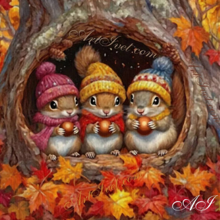 
     Рисуване по номера - ТРИ КАТЕРИЧКИ С ЖЪЛЪДЧЕТА   40х40 см.