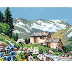 Рисуване по номера - ПЛАНИНСКА ХИЖА