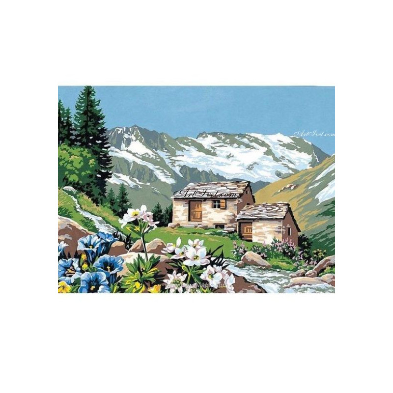 Рисуване по номера - ПЛАНИНСКА ХИЖА