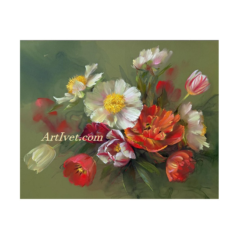 Рисуване по номера - ЦВЕТНО НЕЖНО ПРИЗНАНИЕ