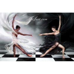 Рисуване по номера - ТАНЦ - ЧЕРНО И БЯЛО