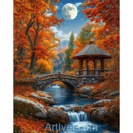 Рисуване по номера - БЕСЕДКА ДО МОСТА ПОТЪНАЛА СРЕД ОРАНЖЕВА ЕСЕН 
     Рисуване по номера - БЕСЕДКА ДО МОСТА ПОТЪНАЛА СРЕД ОРАНЖЕВА ЕСЕН