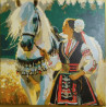 Рисуване по номера - ГИЗДАВИ - МОМИЧЕ С КОН 40х40 см.