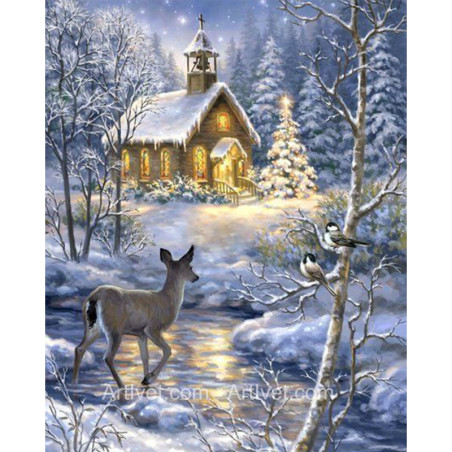 
     Рисуване по номера - ГОРАТА В НАВЕЧЕРИЕТО НА КОЛЕДА