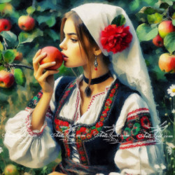 Рисуване по номера - АРОМАТЪТ НА ЯБЪЛКАТА 40х40 см.