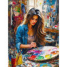 Рисуване по номера - КУЧЕ И КОТЕ - ДРУГАРЧЕТА  40х40 см.