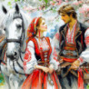 Рисуване по номера - ЗАЛЮБИЛИ СЕ ЛУДИ МЛАДИ 40х40 см.