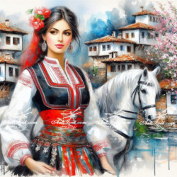 Рисуване по номера - ГОРДА БЪЛГАРКА - ИВАНА 40х40 см.